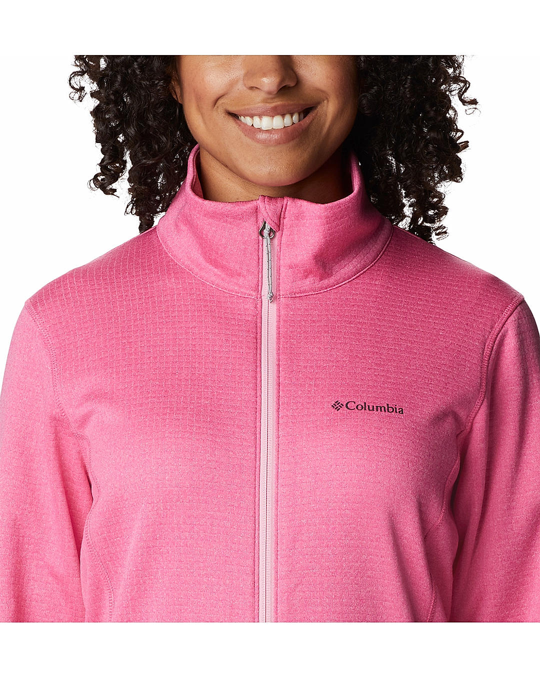 Columbia Womens Pink Omni-Wick W Park View Grid Full Zip Fleece Jacket