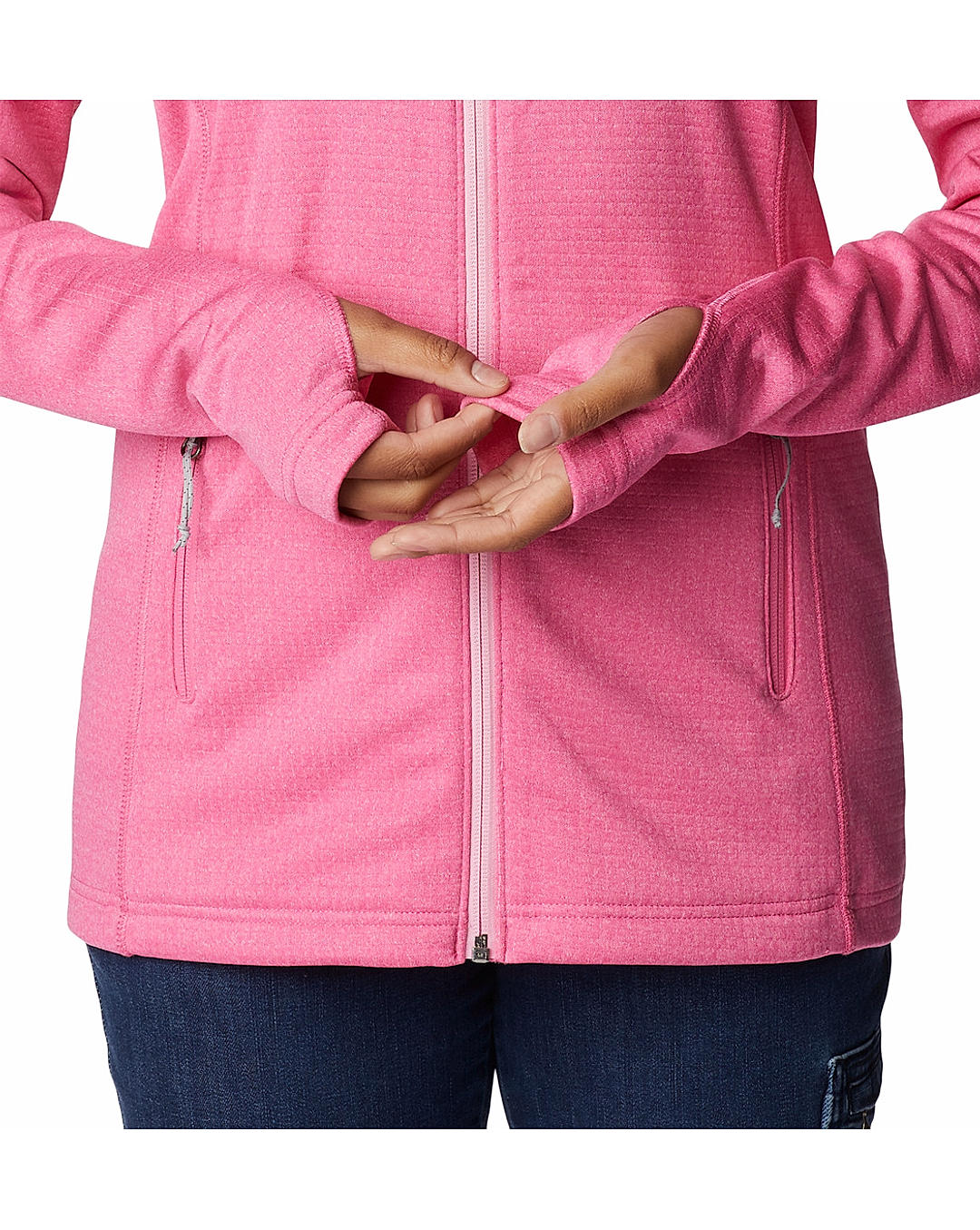 Columbia Womens Pink Omni-Wick W Park View Grid Full Zip Fleece Jacket