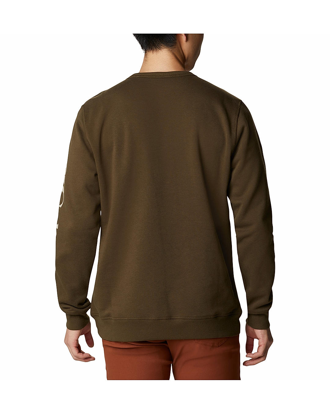 Columbia Mens Olive UPF 50 M Columbia Logo Fleece Crew Pullover