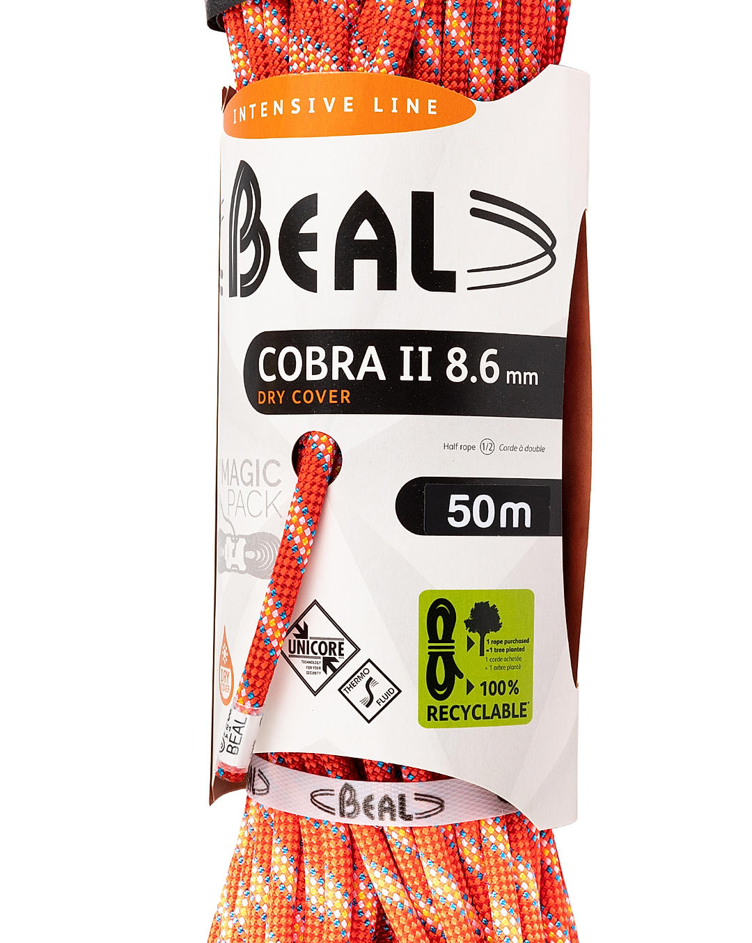 Beal Unisex Orange COBRA II 8.6MMx50M ORANGE
