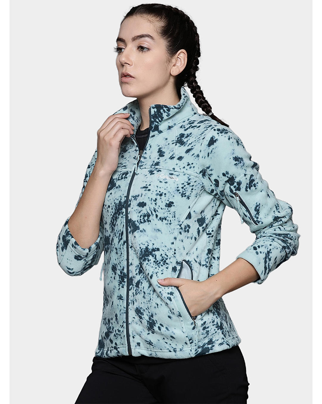 Columbia Womens Multi Fast Trek Printed Fleece Jacket