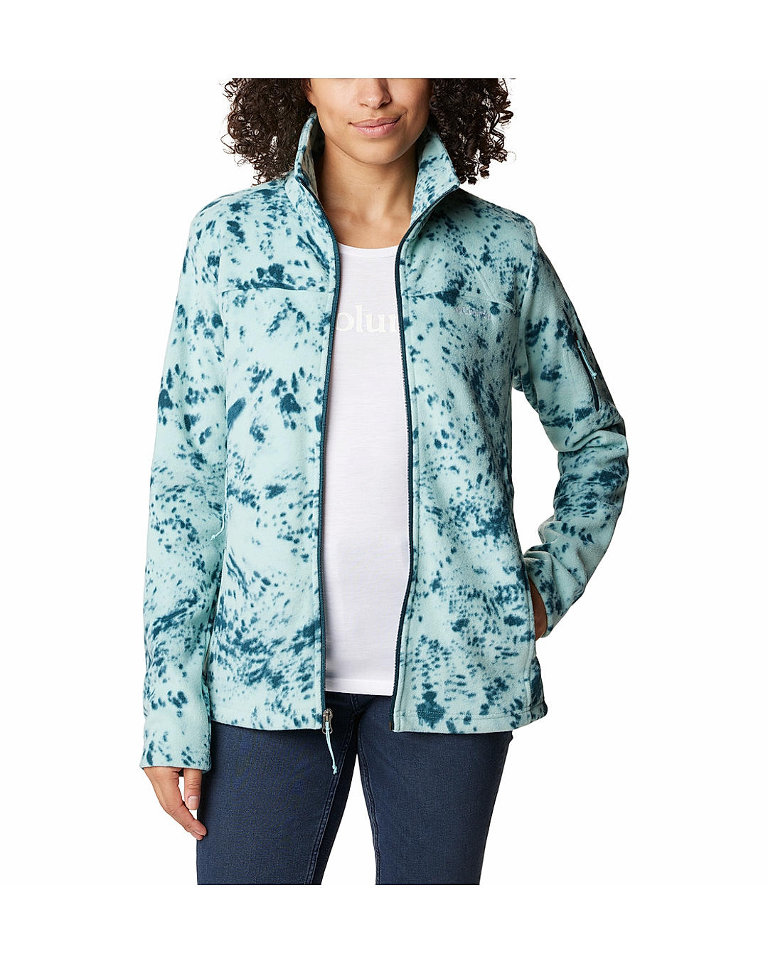Columbia Womens Multi Fast Trek Printed Fleece Jacket