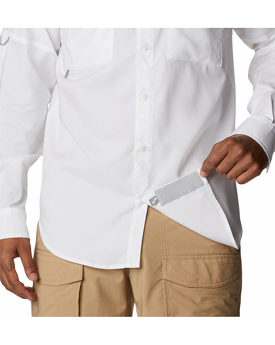 Columbia Mens White Omni-Shield Blood and Guts IV  Long Sleeve Shirt