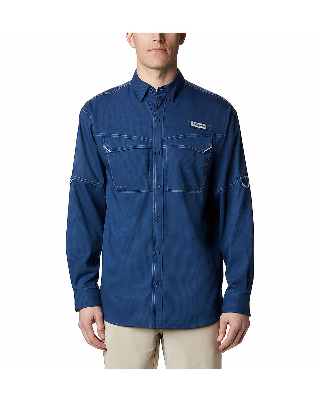 Columbia Mens Blue Omni-Wick Low Drag Offshore Long Sleeve Shirt
