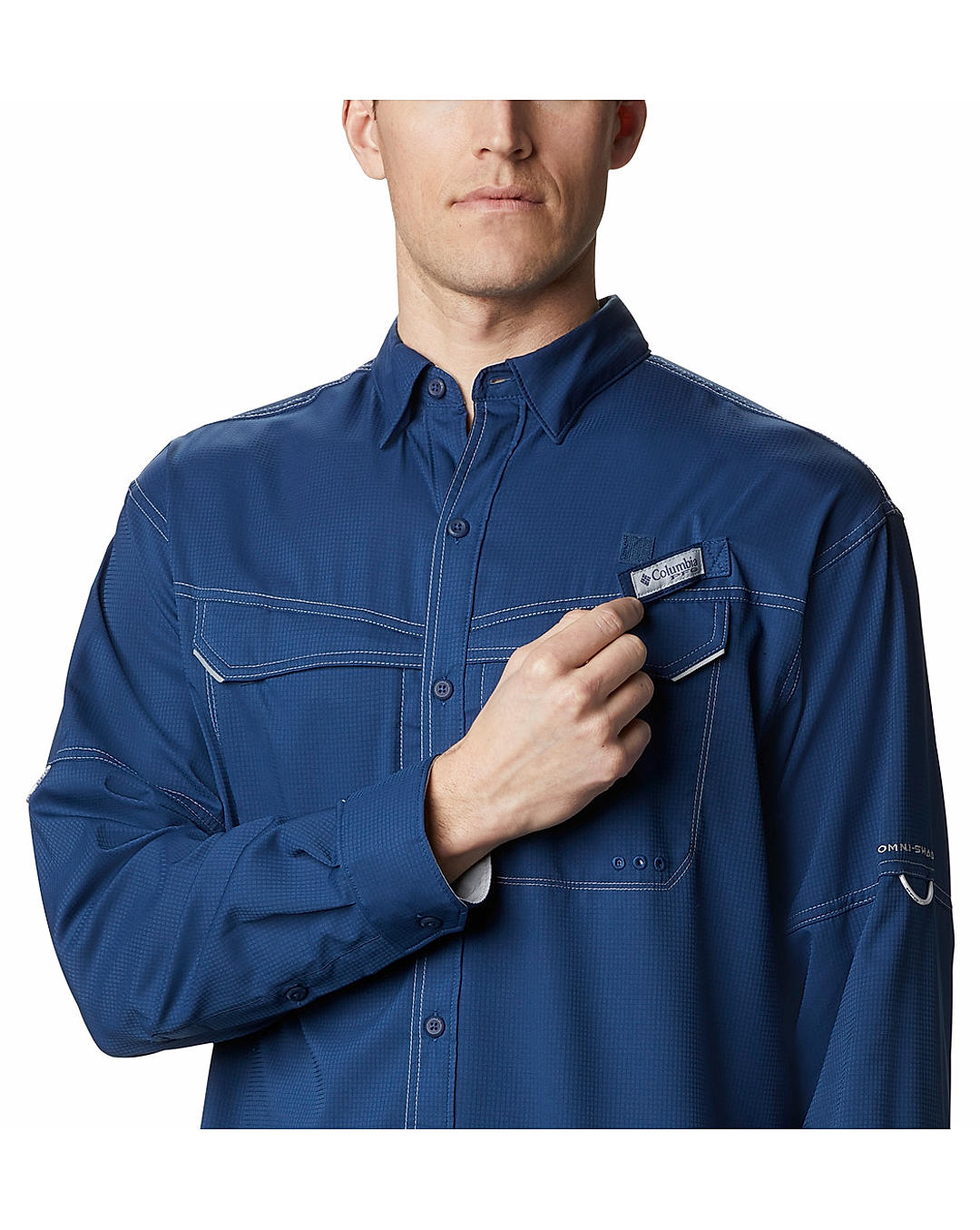 Columbia Mens Blue Omni-Wick Low Drag Offshore Long Sleeve Shirt