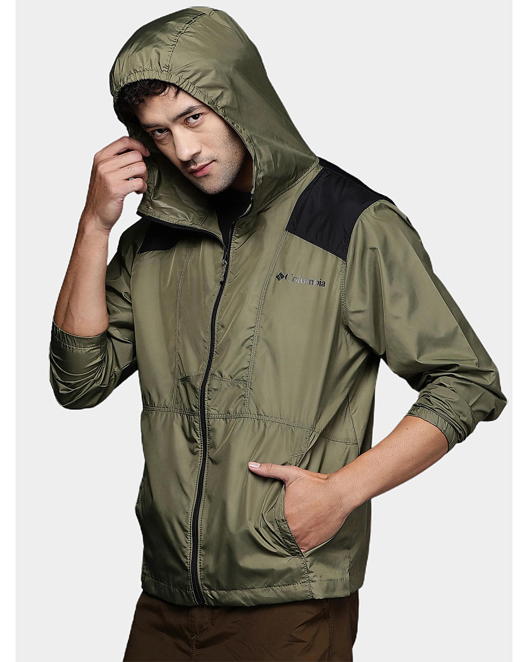 Columbia Mens Green Omni-Shield Flashback Windbreaker Water Repellent Jacket