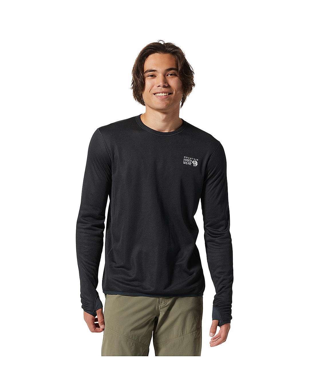 Mountain Hardwear Men Black AirMesh Long Sleeve Crew Thermal Wear (Anti-odor Baselayer) (Not Returnable)