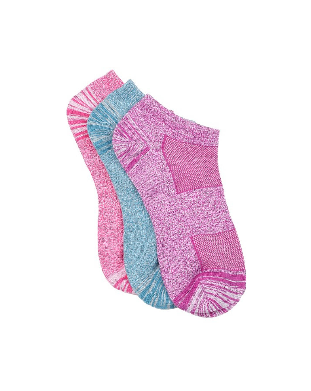 Columbia Women Pack of 3 Patterned Ankle Length Flat Knit Marled & Space Dye No-Show Socks (Not Returnable)