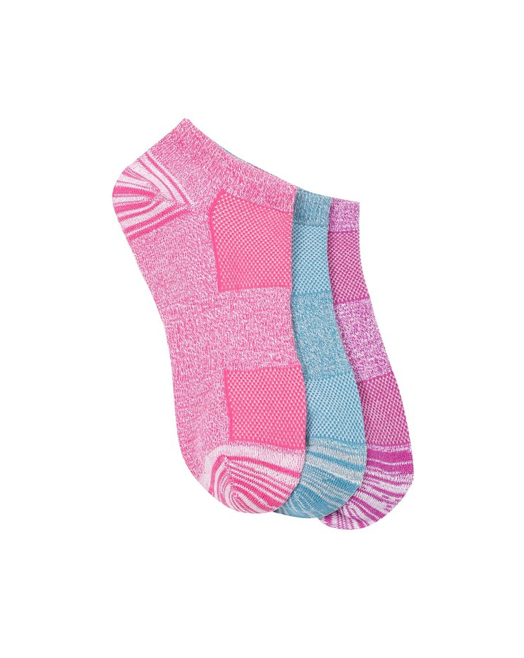 Columbia Women Pack of 3 Patterned Ankle Length Flat Knit Marled & Space Dye No-Show Socks (Not Returnable)