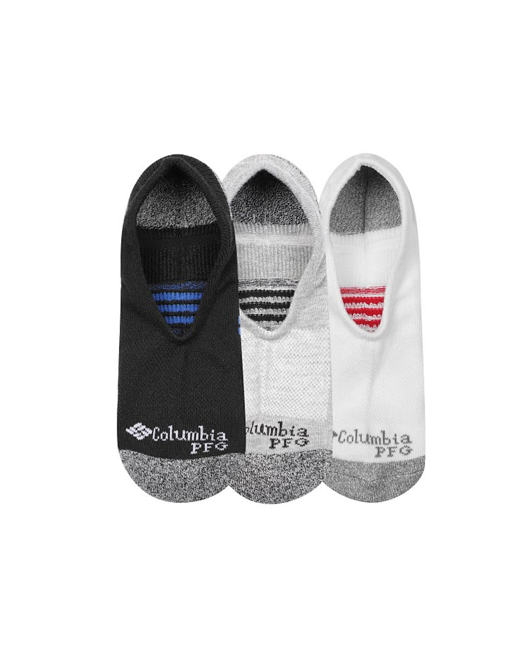 Columbia Men Multi PFG Accent Stripe Eclipse Liner Socks (Pack of 3) (Not Returnable)