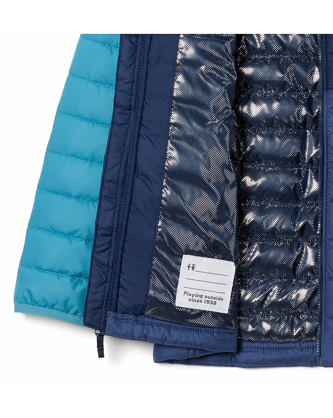 Columbia Kids Boys Navy Omni-Heat Reflective Powder Lite  Jacket