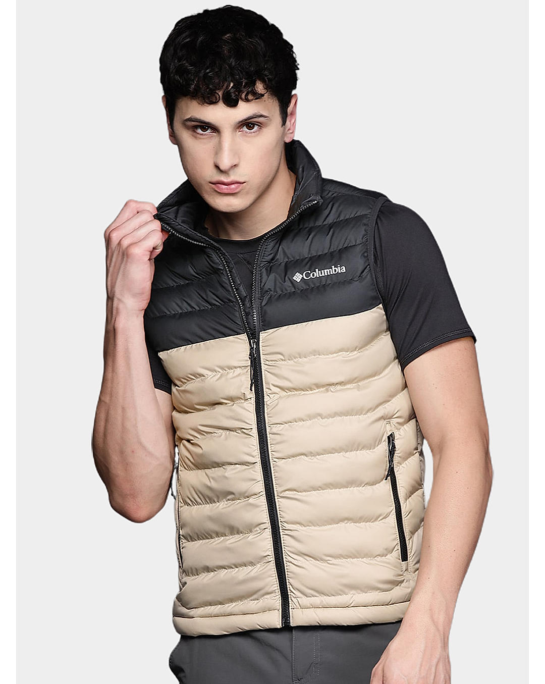Columbia Men Beige Powder Lite Vest