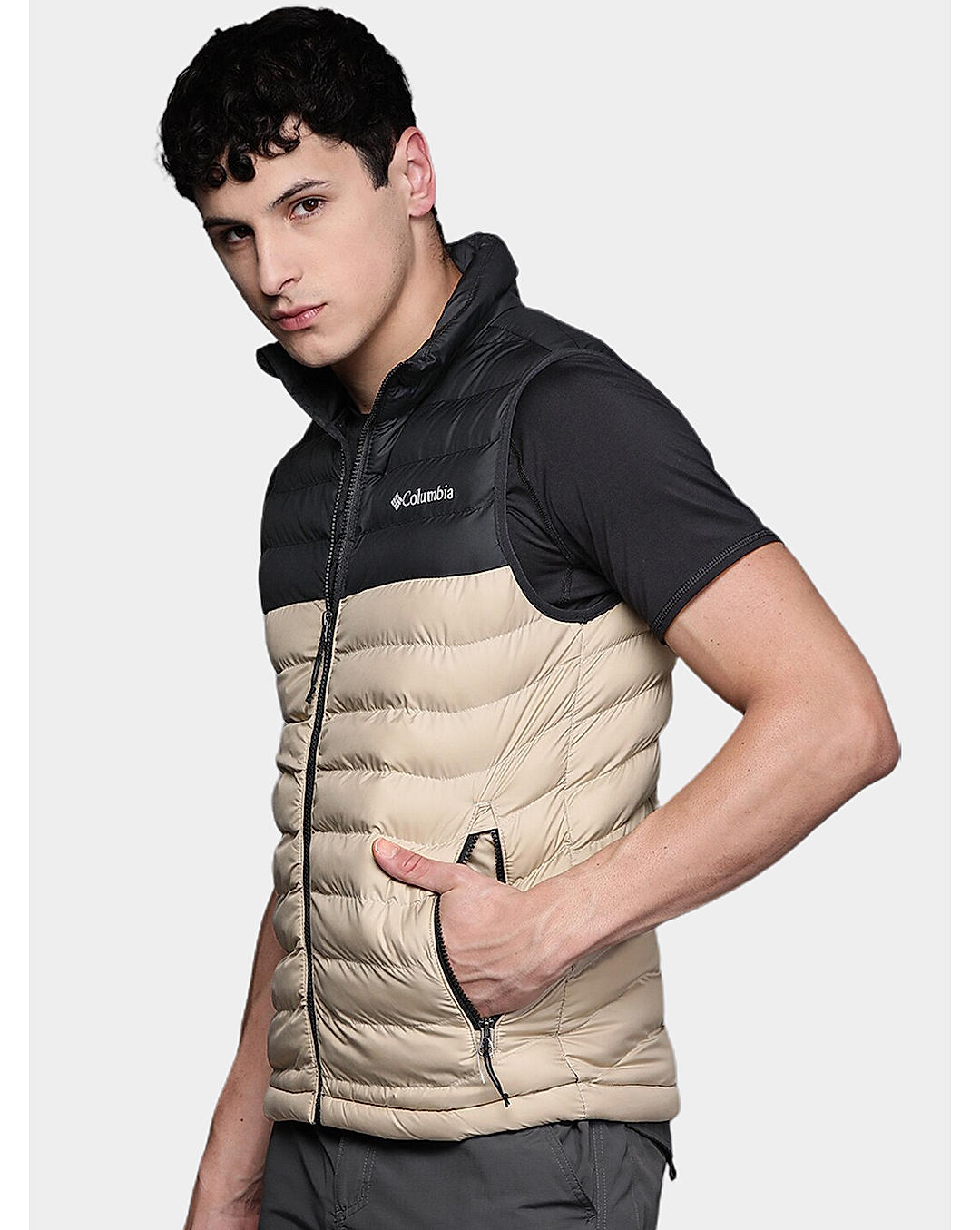 Columbia Men Beige Powder Lite Vest