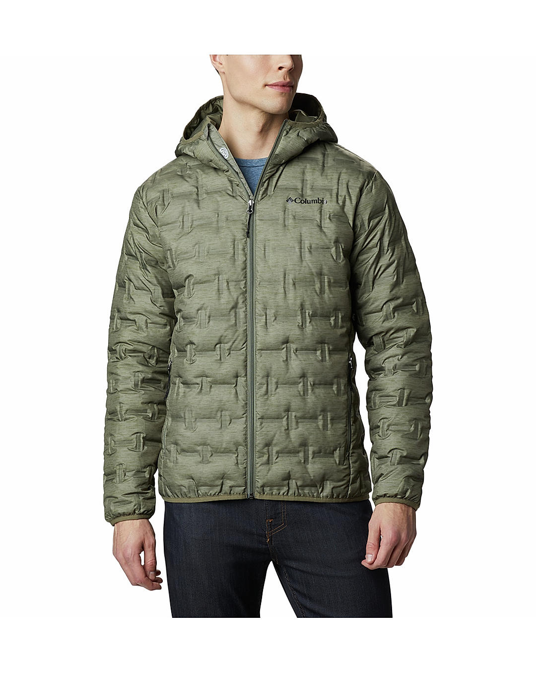 Buy Columbia Green Delta Ridge Down Hooded Jacket For Men Online at Adventuras 489060