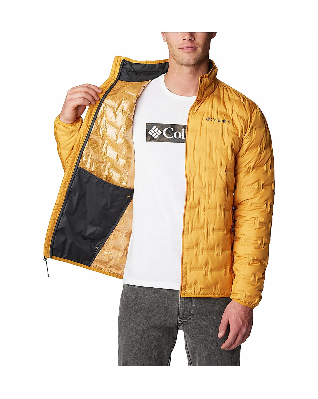 Columbia Mens Yellow Omni-Heat Reflective Delta Ridge Down Jacket