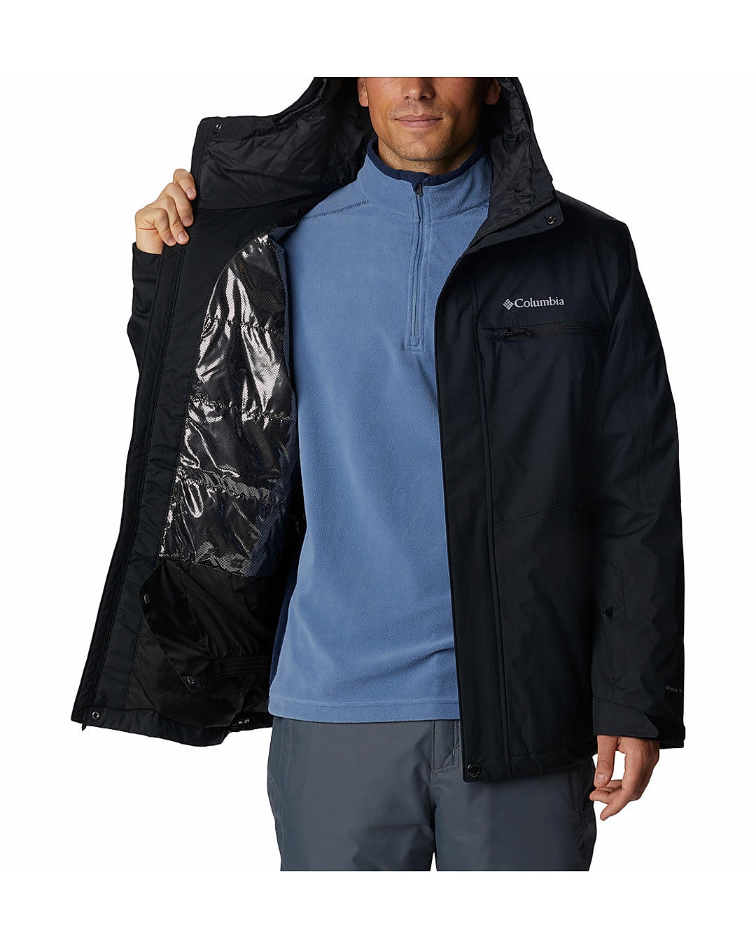 Columbia Mens Black Omni-Heat Reflective Valley Point Jacket