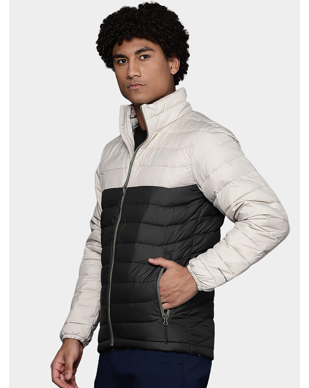 Columbia Mens Beige Omni-Heat Reflective Powder Lite Jacket