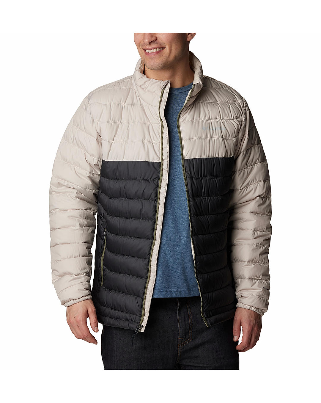 Columbia Mens Beige Omni-Heat Reflective Powder Lite Jacket