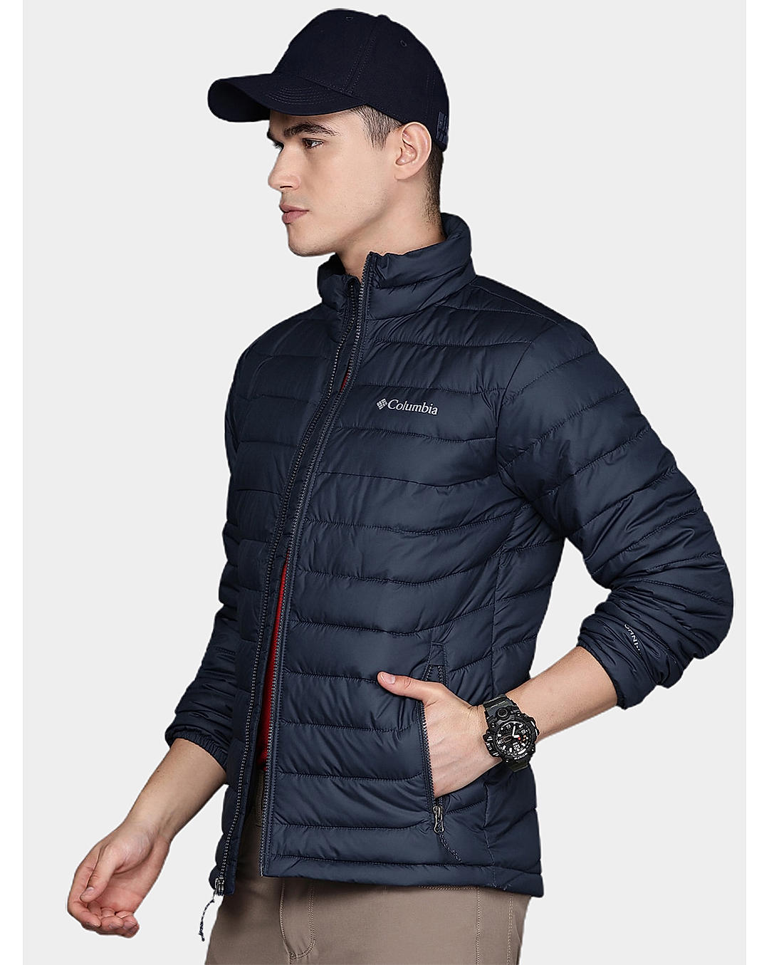 Columbia Mens Navy Omni-Heat Reflective Powder Lite Jacket
