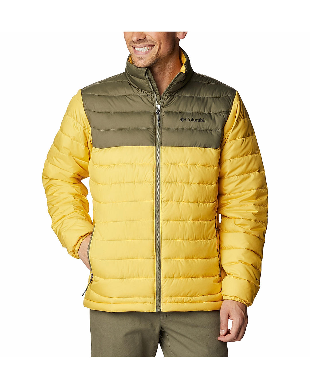 Columbia Mens Yellow Omni-Heat Reflective Powder Lite Jacket