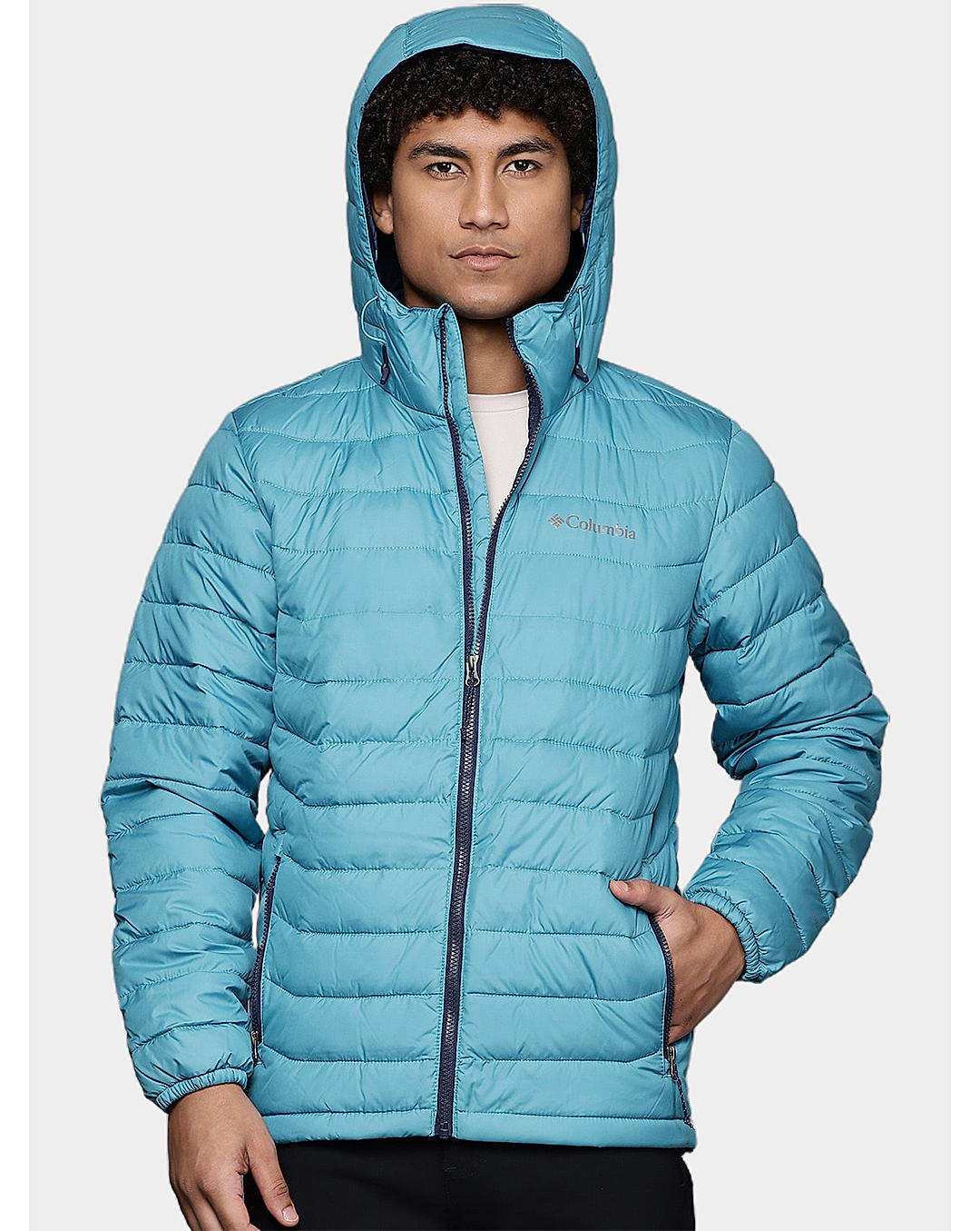 Columbia Mens Blue Omni-Heat Reflective Powder Lite Jacket