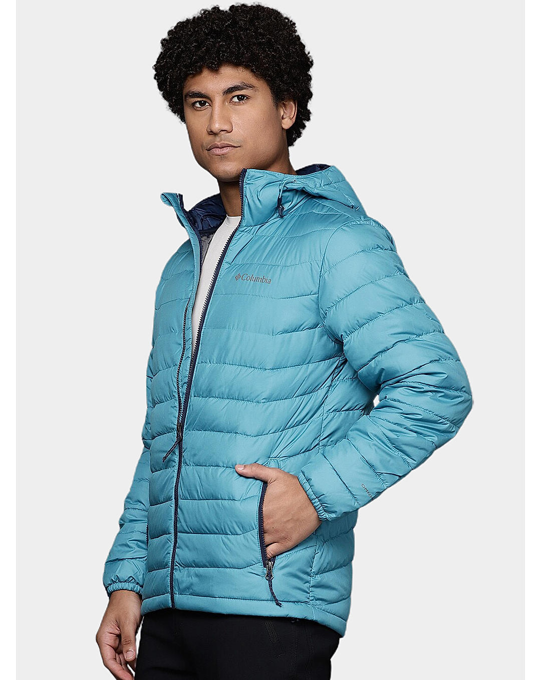 Columbia Mens Blue Omni-Heat Reflective Powder Lite Jacket