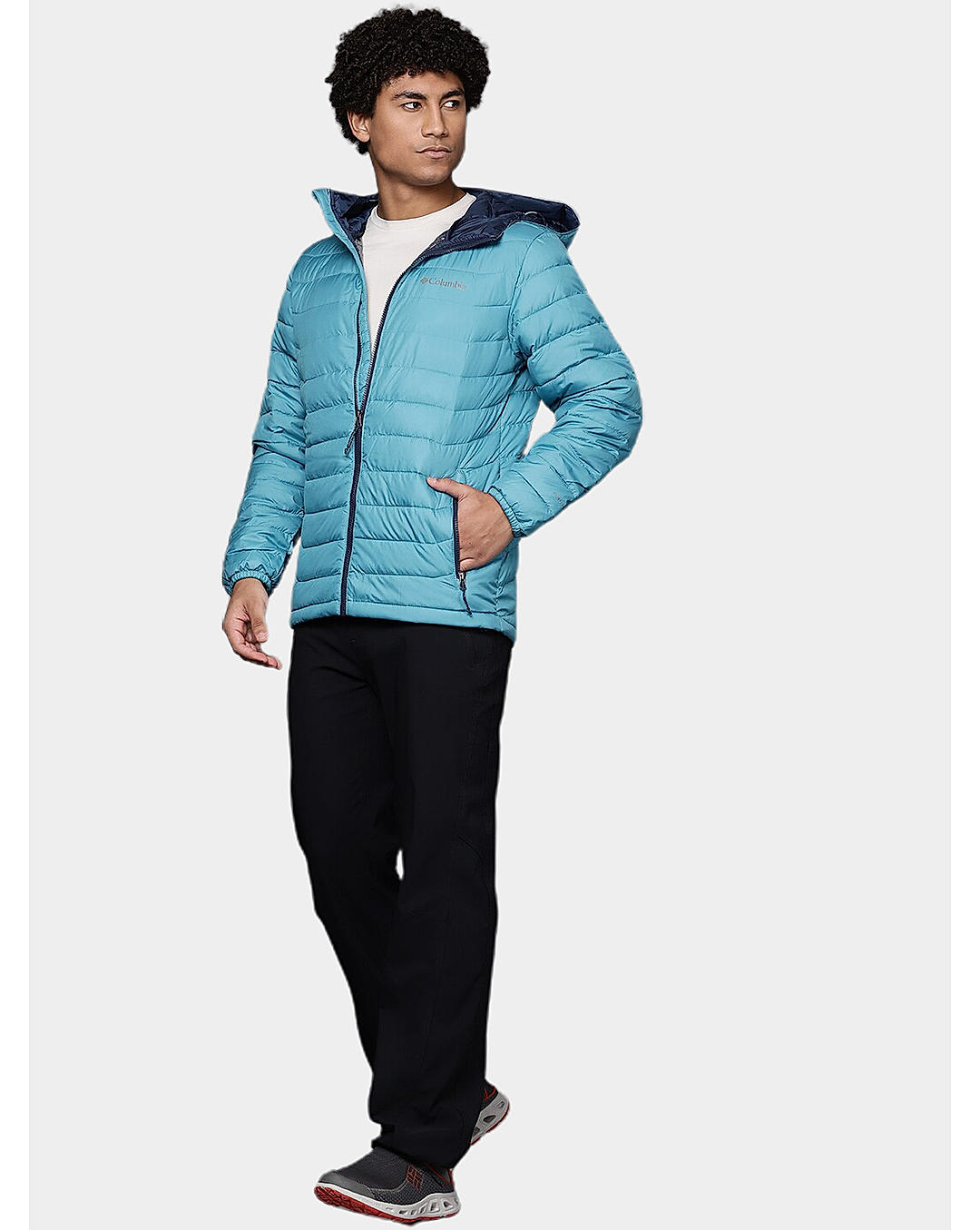 Columbia Mens Blue Omni-Heat Reflective Powder Lite Jacket