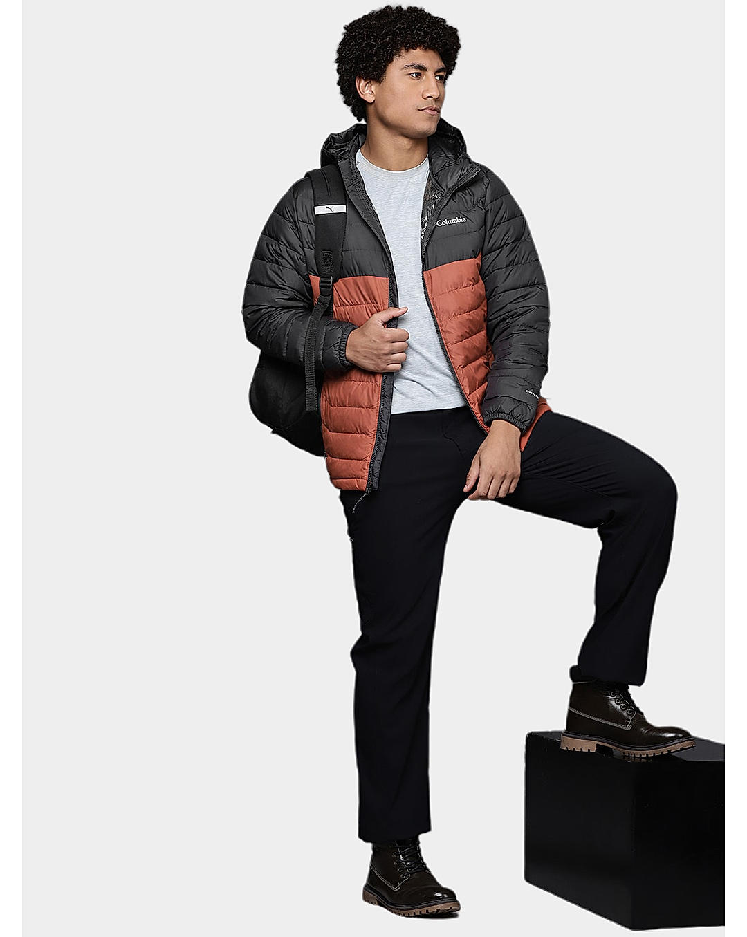 Columbia Mens Orange Omni-Heat Reflective Powder Lite Jacket