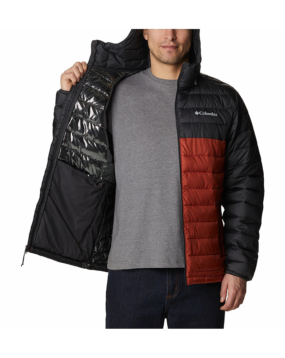 Columbia Mens Orange Omni-Heat Reflective Powder Lite Jacket