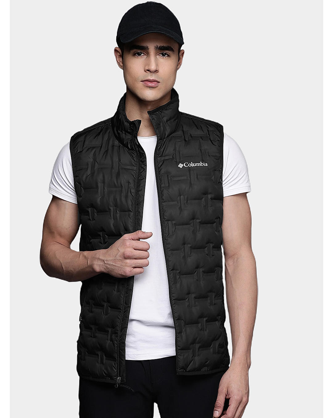 Columbia Men Black Delta Ridge Down Vest Jacket 