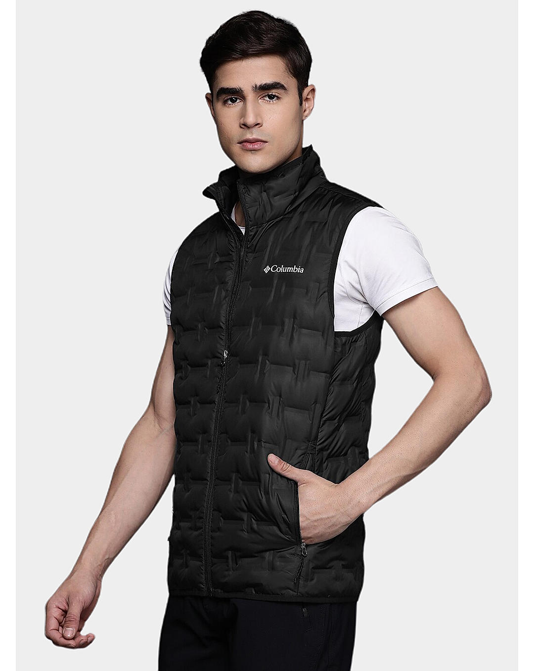 Columbia Men Black Delta Ridge Down Vest Jacket 
