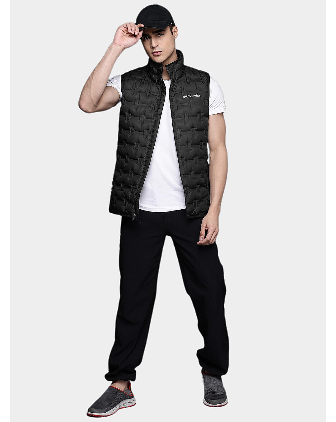 Columbia Men Black Delta Ridge Down Vest Jacket 