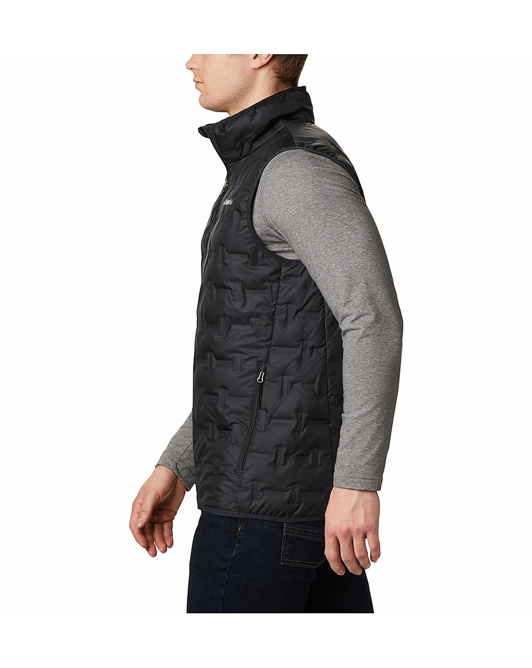 Columbia Men Black Delta Ridge Down Vest Jacket 