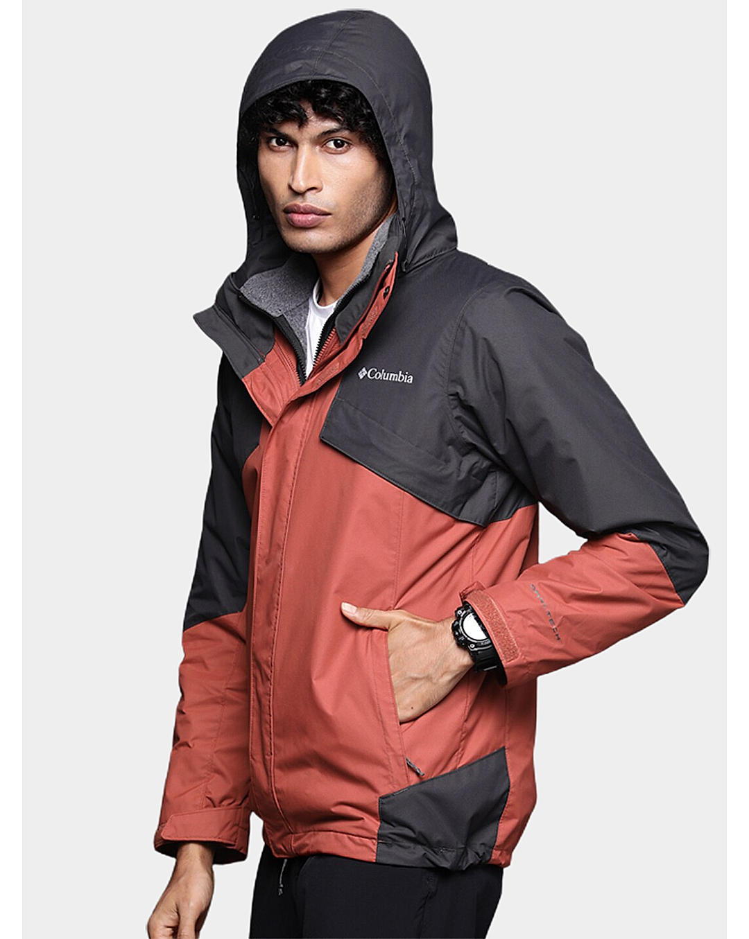 Columbia Mens Orange Omni-Heat Reflective Bugaboo II Fleece Interchange Jacket