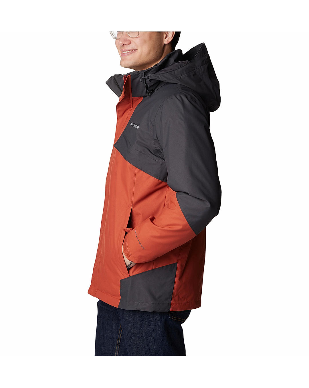 Columbia Mens Orange Omni-Heat Reflective Bugaboo II Fleece Interchange Jacket