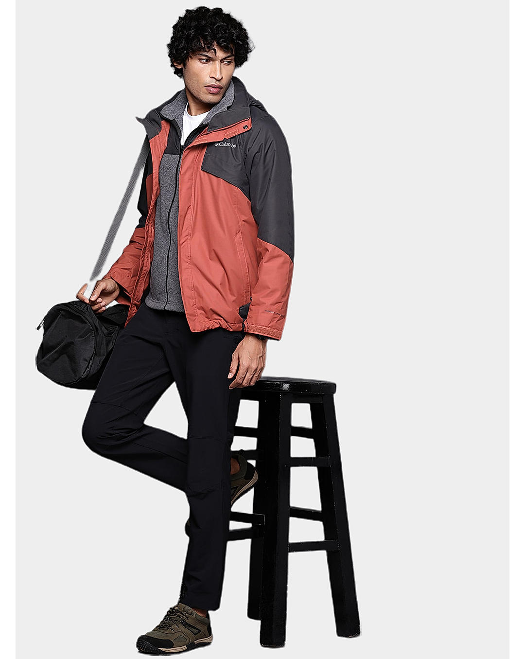 Columbia Mens Orange Omni-Heat Reflective Bugaboo II Fleece Interchange Jacket