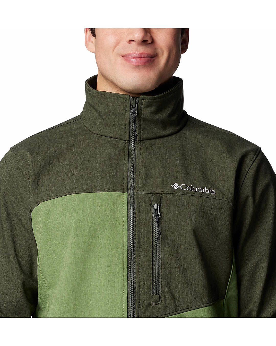 Columbia Mens Green Omnishield Cruiser Valley II Softshell Water and Wind Resistant Jacket