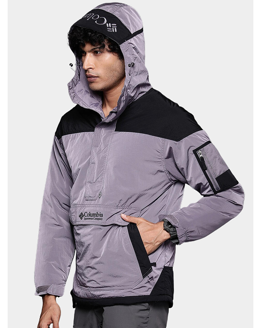 Columbia Mens Purple  Challenger Remastered Pullover Jacket
