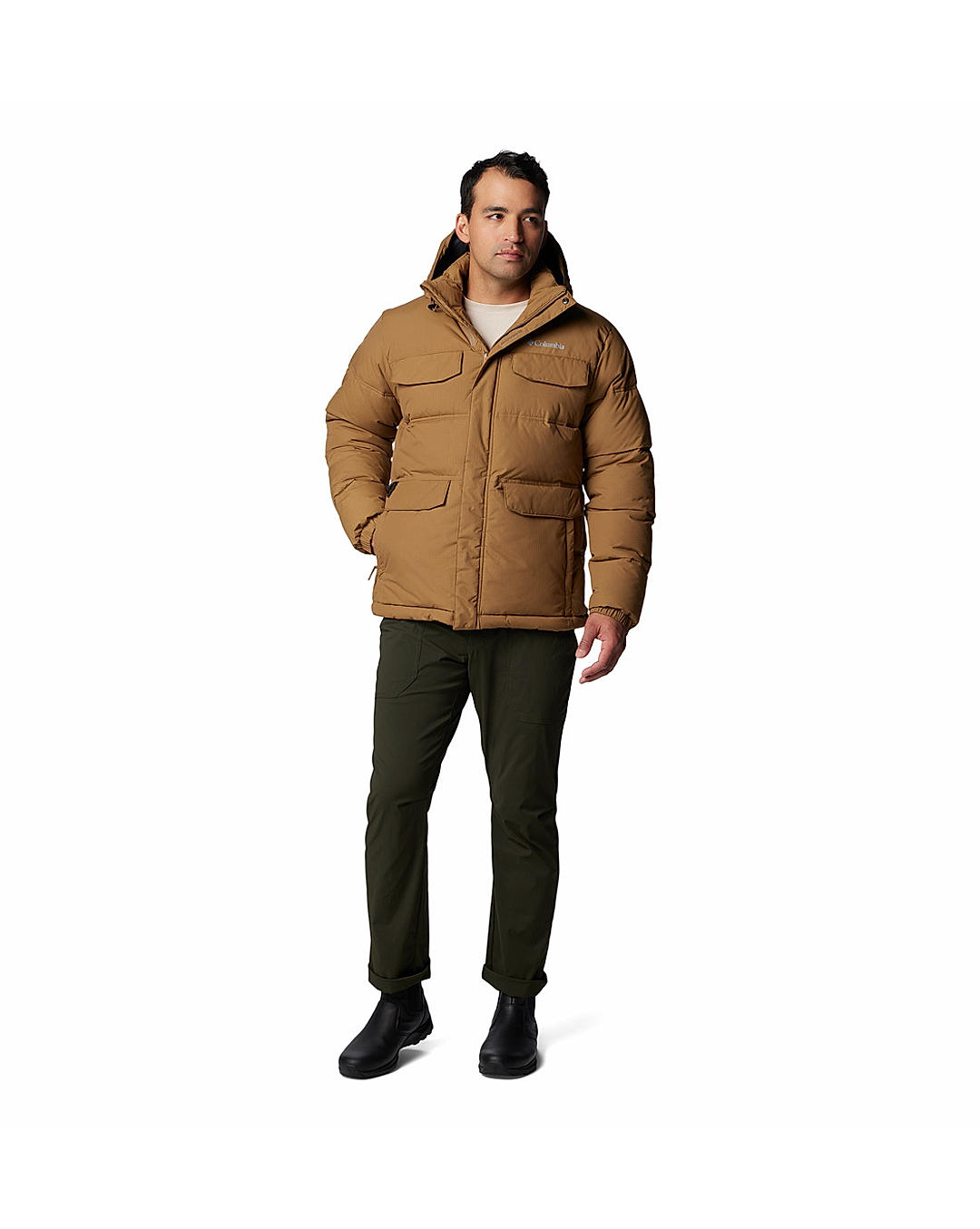 Columbia Mens Brown Omni-Heat Infinity Landroamer Puffer Jacket