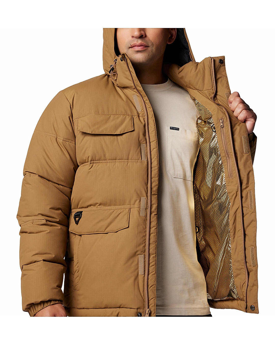 Columbia Mens Brown Omni-Heat Infinity Landroamer Puffer Jacket
