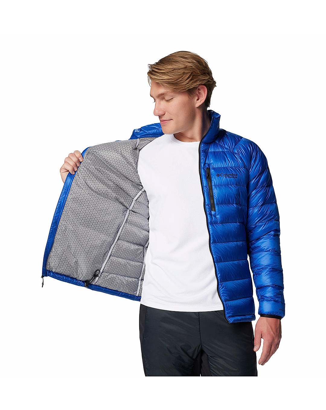 Columbia Mens Blue Omni-Heat Arctic Crest Down Jacket