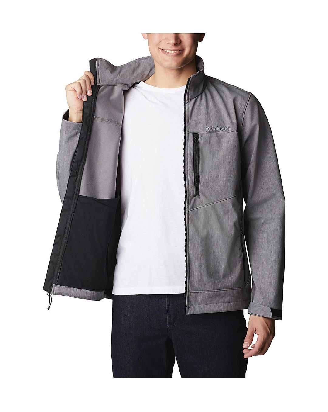 Columbia Mens Grey  Cruiser Valley Softshell  Water and Wind Resistant Jacket
