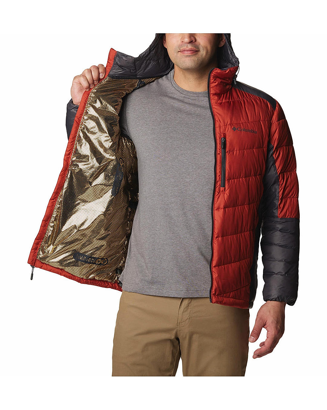 Columbia Mens Orange Omni-Heat Infinity Labyrinth Loop Jacket