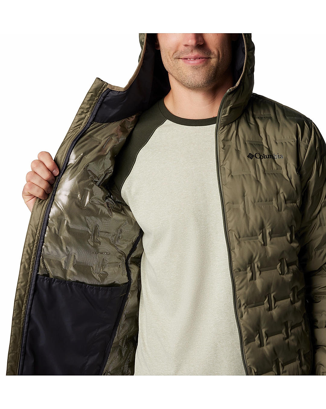 Columbia Mens Olive Omni-Heat Reflective Delta Ridge II Down Jacket