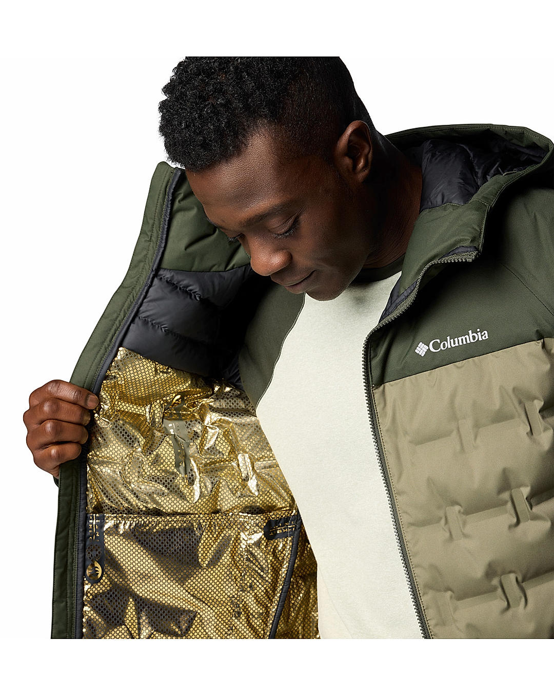 Columbia Mens Green Omni-Heat Infinity Grand Trek III Down Jacket