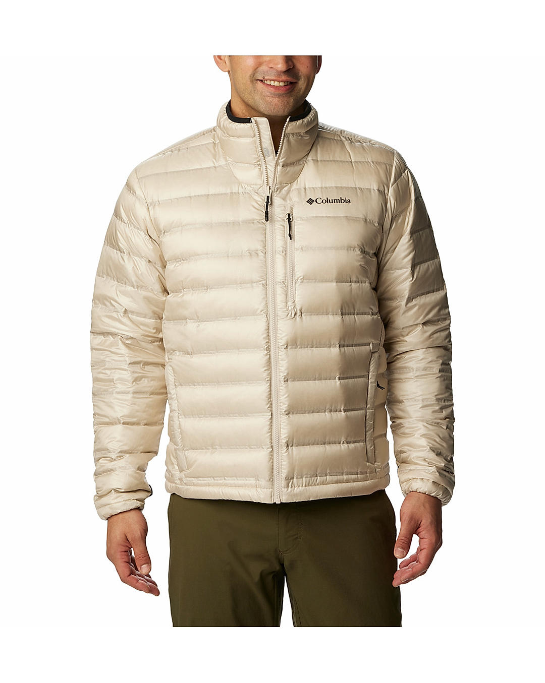 Columbia Mens Beige Omni-Heat Infinity Pebble Peak Down Jacket