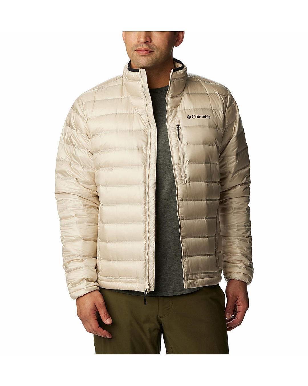 Columbia Mens Beige Omni-Heat Infinity Pebble Peak Down Jacket