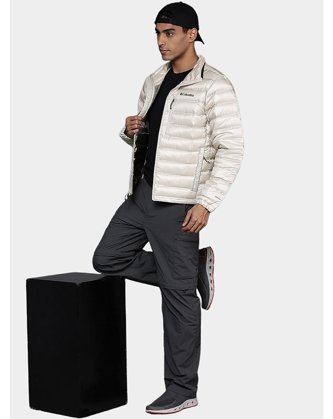 Columbia Mens Beige Omni-Heat Infinity Pebble Peak Down Jacket