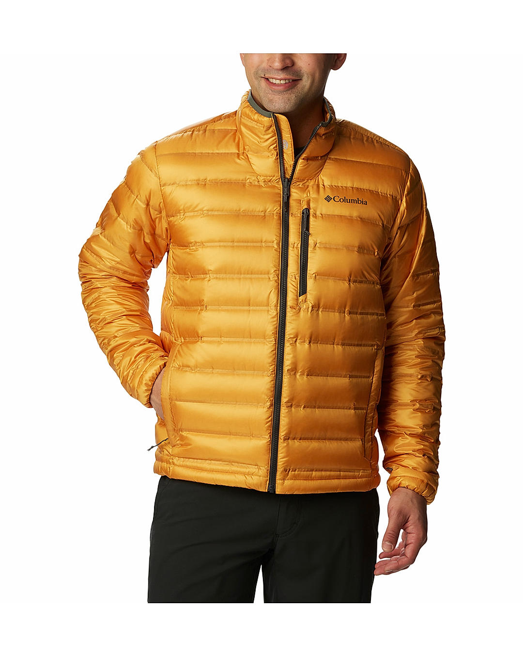 Columbia Mens Yellow Omni-Heat Infinity Pebble Peak Down Jacket