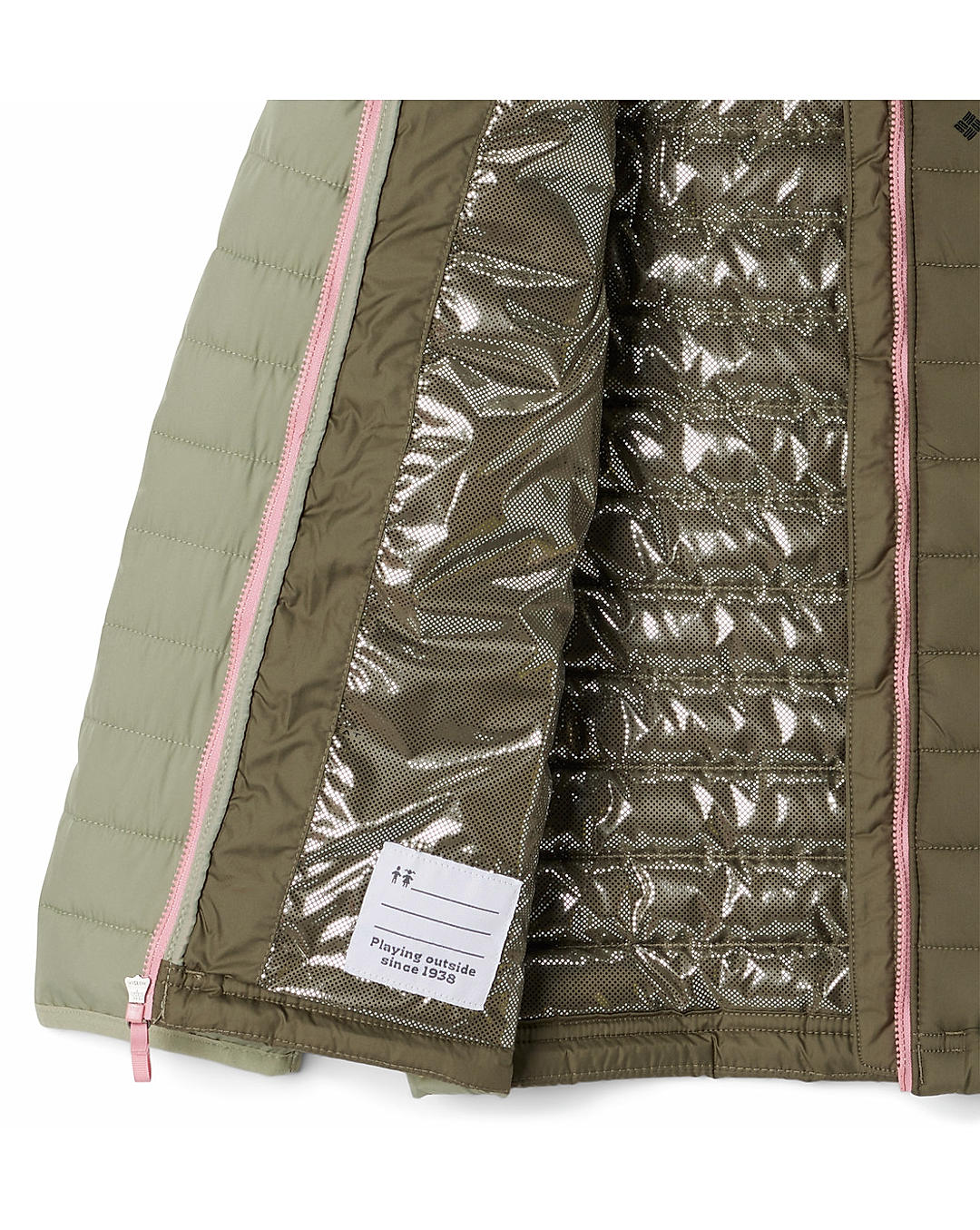 Columbia Kids Girls Olive Omni-Heat Reflective Powder Lite  Jacket